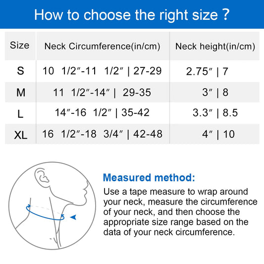 Neck Brace Support Foam for Neck Pain and Spine Pressure Adjustable Cervical Collar for Snoozing and Sleep Apnea